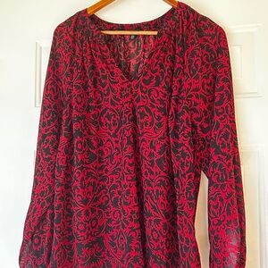 Torrid Red & Black Pattern Top *Size L